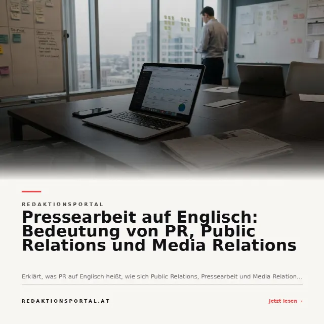 Share-Card fuer Pressearbeit auf Englisch: Bedeutung von PR, Public Relations und Media Relations